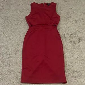 Forever 21 Sleeveless Sheath Dress with Front Cutout size Small